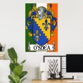 O'Shea Coat of Arms Irish Flag Print (Thuiskantoor)