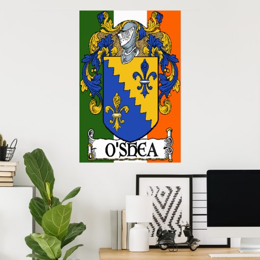 O'Shea Coat of Arms Irish Flag Print (Thuiskantoor)