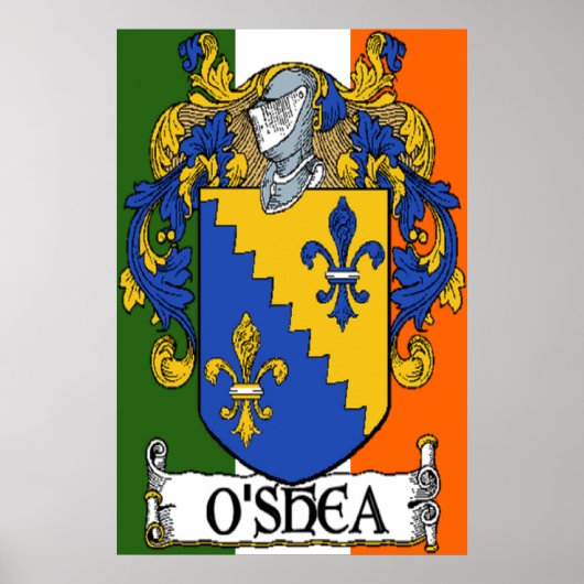 O'Shea Coat of Arms Irish Flag Print (Voorkant)