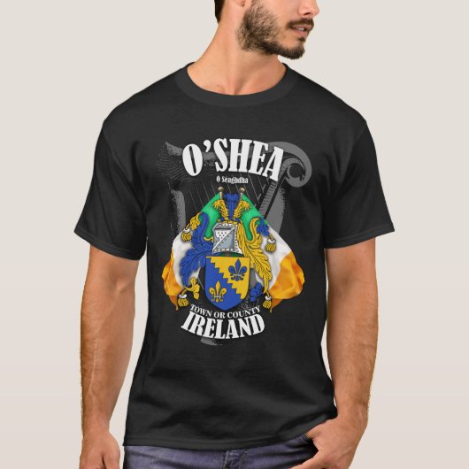 O'Shea Crest Coat of Arms *Locatie toevoegen* T-shirt (Voorkant)