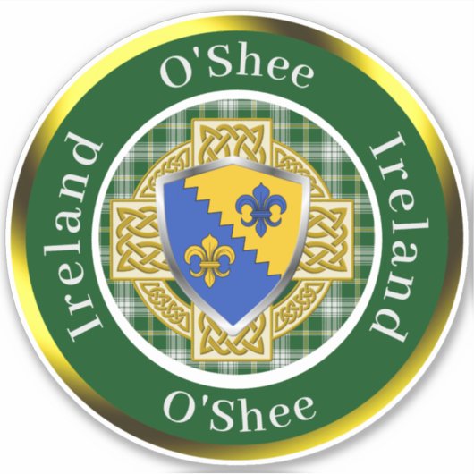 O'Shee Ierse Schild/Celtisch Kruis Persoonlijk Sticker (Voorkant)