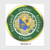 O'Shee Irish Shield/Celtic Cross Personalized Sticker (Vel)