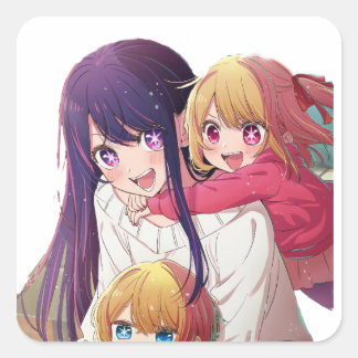oshi no ko vierkante sticker