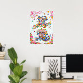 Oshidori: Elegant Calligraphy Art260010024 Poster (Thuiskantoor)