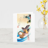 Oshidori (Mandarin Eenden), Fijn Art. Hiroshige Kaart (Gele Bloem)