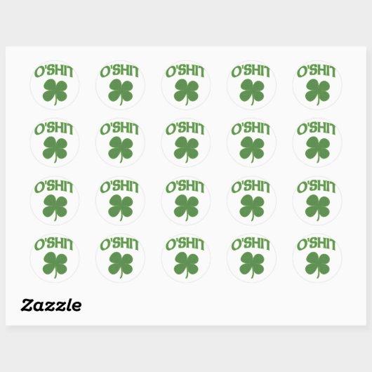 O'Shit Irish Shamrock Ronde Sticker (Vel)