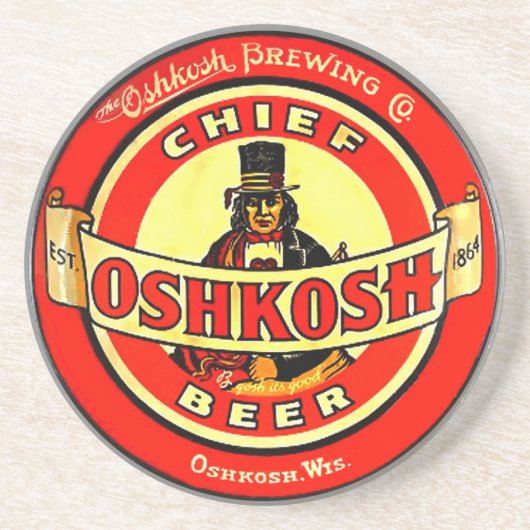Oshkosh Beer Oshkosh Wisconsin - Stone Onderzetter (Voorkant)