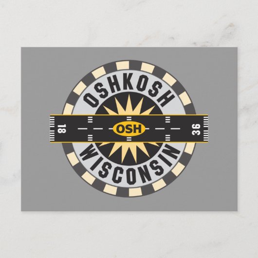 Oshkosh, luchthaven WI OSH Briefkaart (Voorkant)