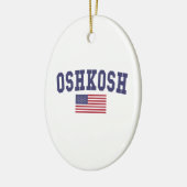 Oshkosh US Flag Keramisch Ornament (Links)