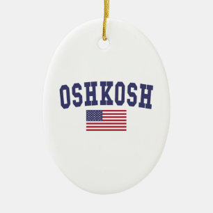 Oshkosh US Flag Keramisch Ornament