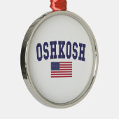 Oshkosh US Flag Metalen Ornament (Rechts)