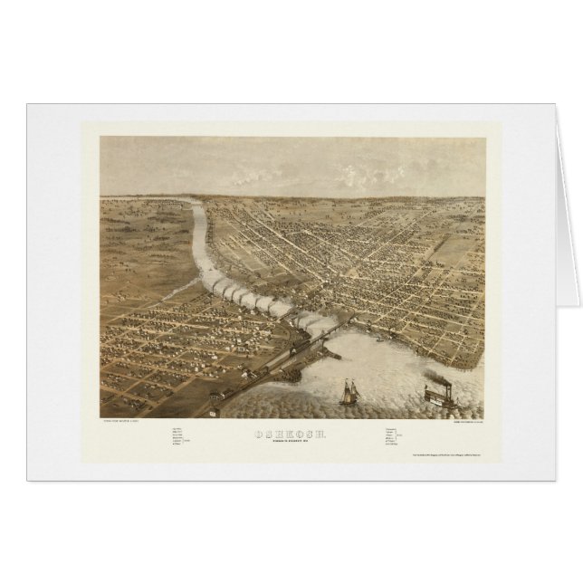 Oshkosh, WI Panoramic Map - 1887 (Voorkant Horizontaal)