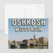 Oshkosh Wisconsin ansichtkaart Briefkaart (Voorkant / Achterkant)