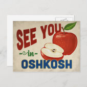 Oshkosh Wisconsin Apple - Vintage Travel Briefkaart (Voorkant / Achterkant)