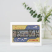 Oshkosh, Wisconsin - Grote letterscènes Briefkaart (Staand voorkant)
