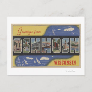 Oshkosh, Wisconsin - Grote letterscènes Briefkaart