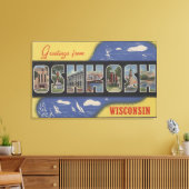 Oshkosh, Wisconsin - Grote letterscènes Canvas Afdruk (Insitu (Woonkamer))