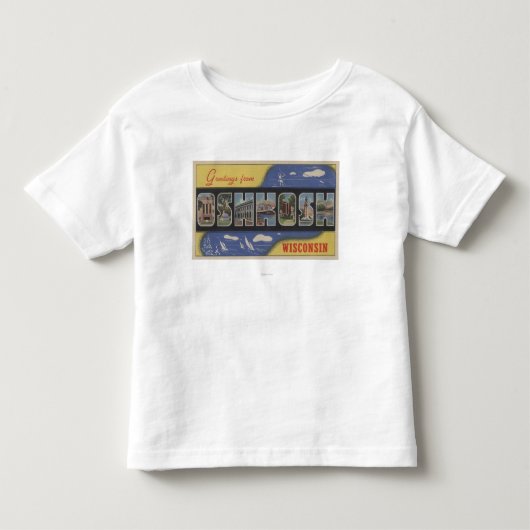 Oshkosh, Wisconsin - Grote letterscènes Kinder Shirts (Voorkant)