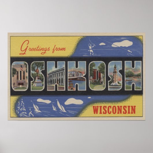 Oshkosh, Wisconsin - Grote letterscènes Poster (Voorkant)