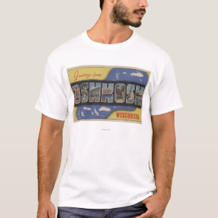 Oshkosh, Wisconsin - Grote letterscènes T-shirt