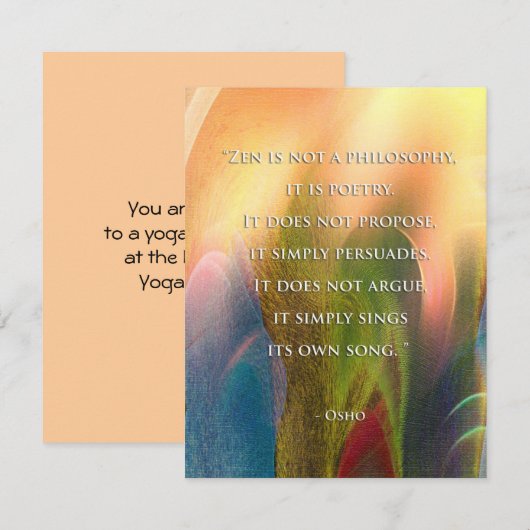 Osho Zen quote-uitnodiging Kaart (Voorkant / Achterkant)
