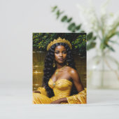 Oshun African Goddess Elegant Orisha Art Briefkaart (Staand voorkant)