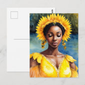 Oshun African Orisha Waterverf Kunst Briefkaart (Voorkant / Achterkant)