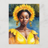 Oshun African Orisha Waterverf Kunst Briefkaart (Voorkant)