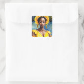 Oshun African Orisha Waterverf Kunst Vierkante Sticker (Tas)
