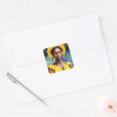 Oshun African Orisha Waterverf Kunst Vierkante Sticker (Envelop)