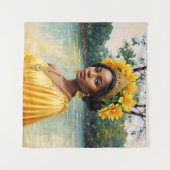Oshun Afrikaanse godin Orisha Art Wandkleed (Voorkant (horizontaal))
