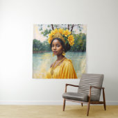 Oshun Afrikaanse godin Orisha Art Wandkleed (In situ)