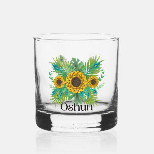 Oshun Goddess Sunflowers Whisky Glas (Voorkant)