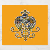 Oshun Goddess Veve Sigil Sparkling Wijnetiket (Enkel label)