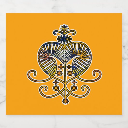 Oshun Goddess Veve Sigil Sparkling Wijnetiket (Enkel label)