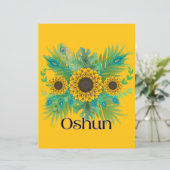 Oshun Goddess Zonnebloemen (Staand voorkant)