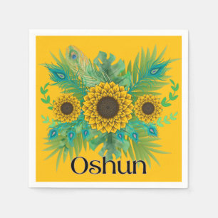 Oshun Goddess Zonnebloemen Servet