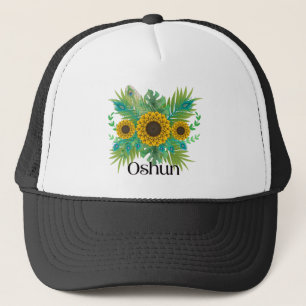 Oshun Goddess Zonnebloemen Trucker Pet