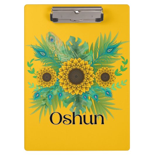Oshun Godin Zonnebloemen Klembord (Voorkant)