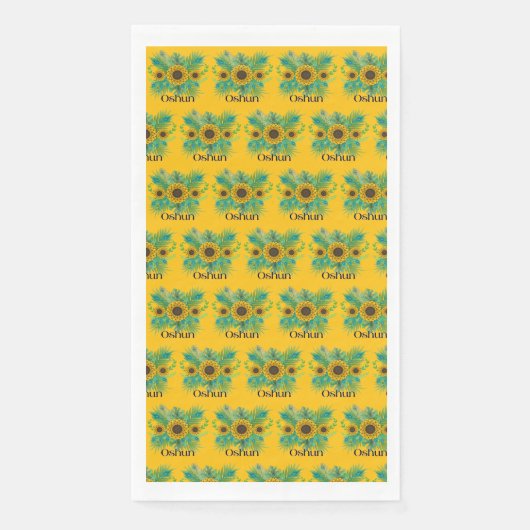 Oshun Godin Zonnebloemen Servet (Voorkant)