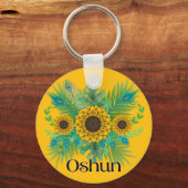 Oshun Godin Zonnebloemen Sleutelhanger (Achterkant)
