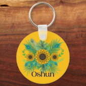 Oshun Godin Zonnebloemen Sleutelhanger (Voorkant)
