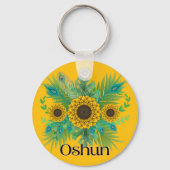 Oshun Godin Zonnebloemen Sleutelhanger (Achterkant)