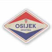 Osijek Kroatië Vintage Sticker (Voorkant)