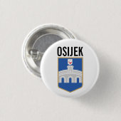 Osijek wapen, Kroatië Ronde Button 3,2 Cm (Voorkant /achterkant)