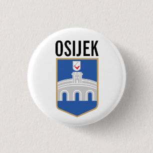 Osijek wapen, Kroatië Ronde Button 3,2 Cm