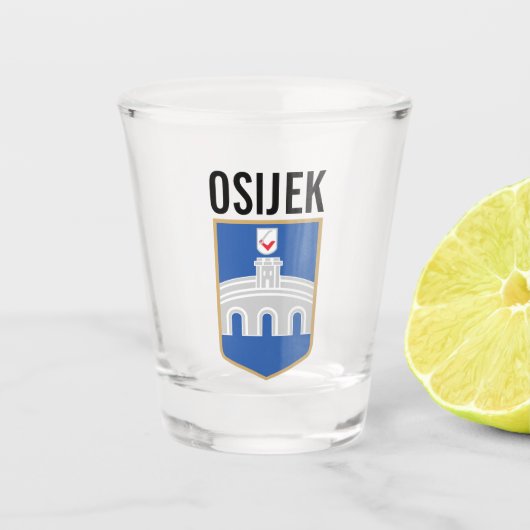 Osijek wapen, Kroatië Shot Glas (Voorkant)