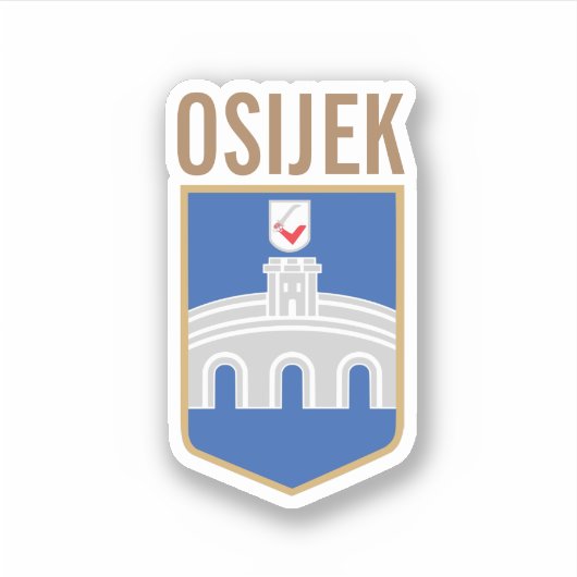 Osijek wapen, Kroatië Sticker (Voorkant)