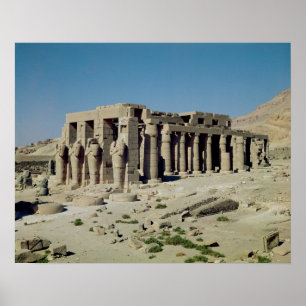 Osiride figuren Ramesses II die de muren flankeren Poster