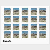 Osiride figuren Ramesses II die de muren flankeren Vierkante Sticker (Vel)